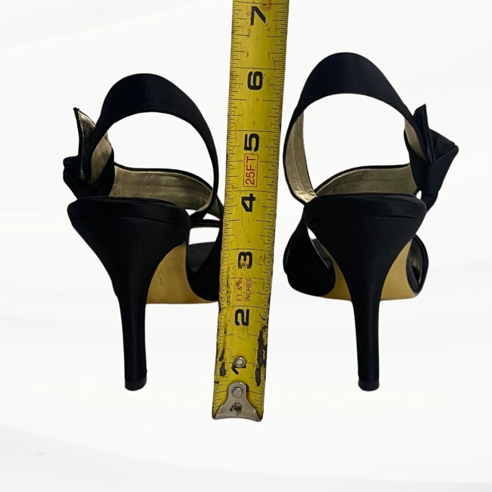 Nina Vitoria Black Luster Sandal, 3.5" Heels, Size 7.5 M US, 37.5 EU - Picture 11 of 11